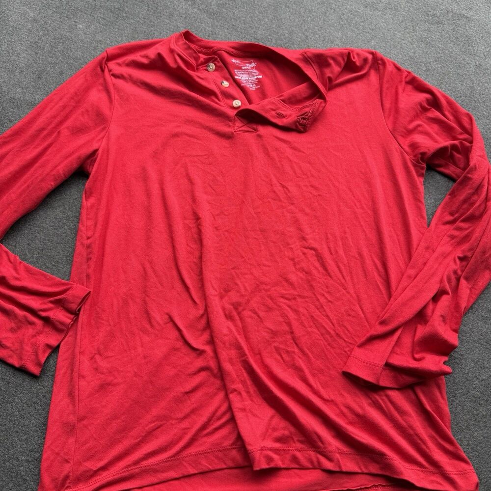 pillow talk pajamas Top Red Small Long Sleeve Tee Shirt Solid Casual A12